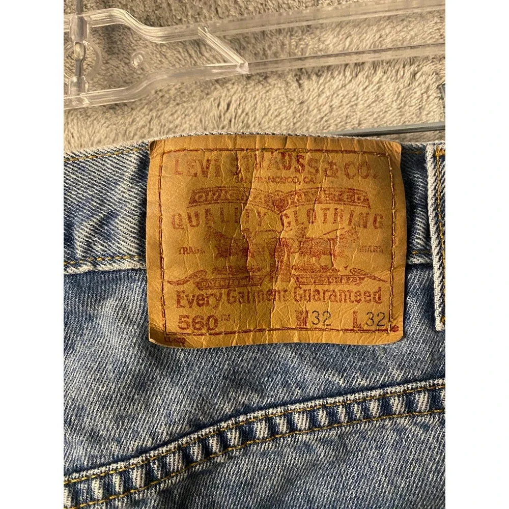 Levi's 560 Jeans Men's 32x32 Light Wash Blue Denim Loose Fit Tapered Leg